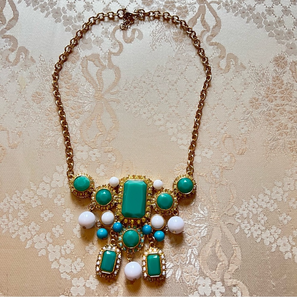Vintage Turquoise/Aqua/White Necklace
